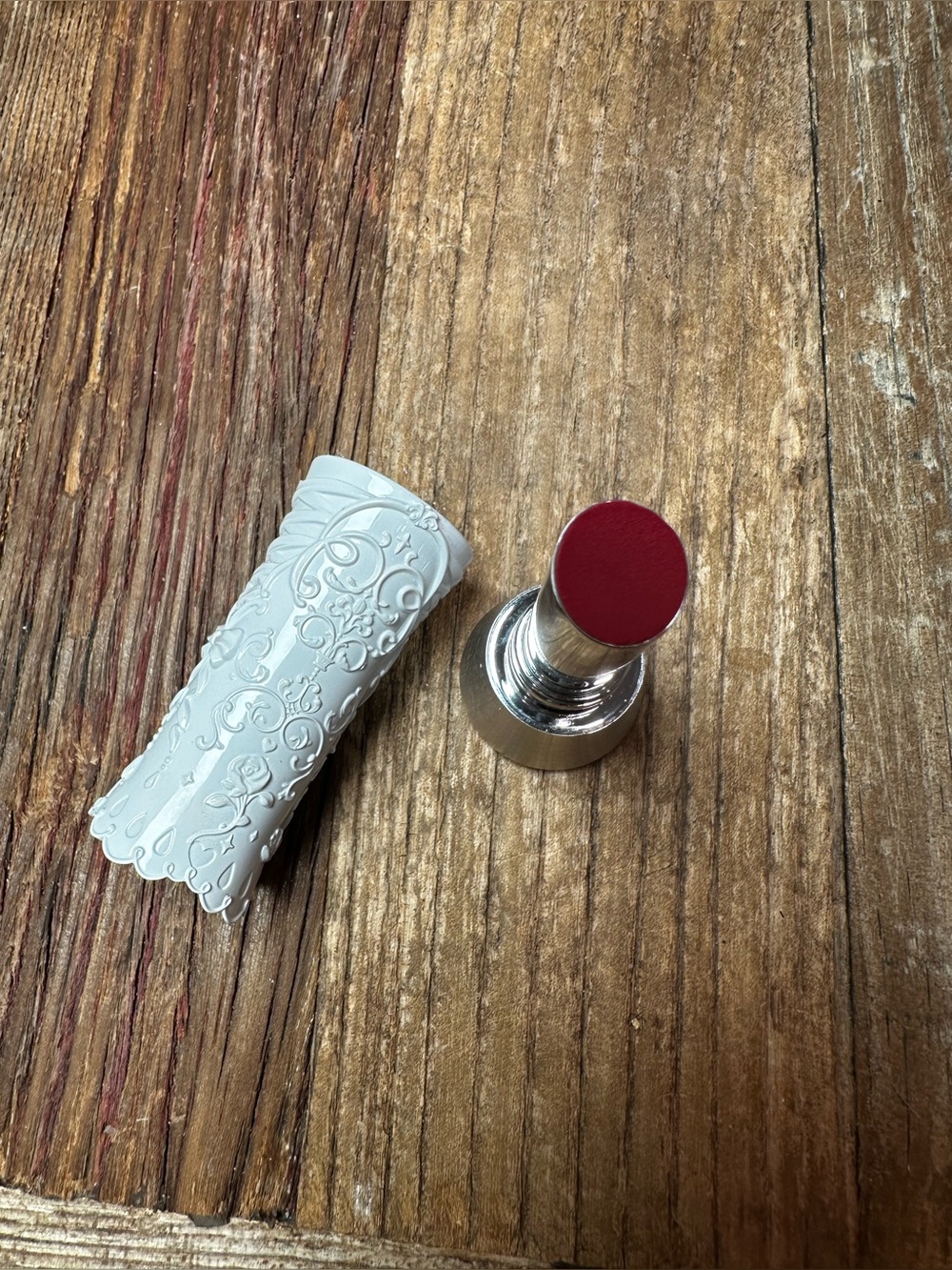 Flower knows Velvety Deep Red Lipstick in Ornate White Case